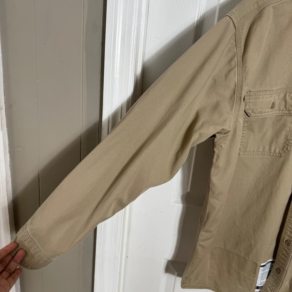 Carhartt FR FRS160 Twill Work Shirt LG Flame Resistant NFPA 70E Khaki - Picture 10 of 11